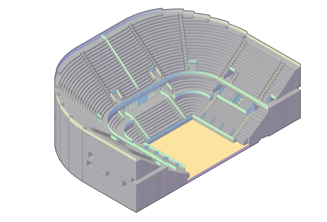 Render 3D Stadio Centrale del Tennis - Roma - Archimeter